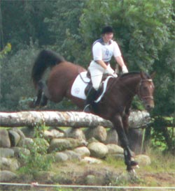 Steinwall beim Landesturnier Bad Segeberg 2005 - Basyl beim Gel�nderitt f�r die Mannschaftswertung
